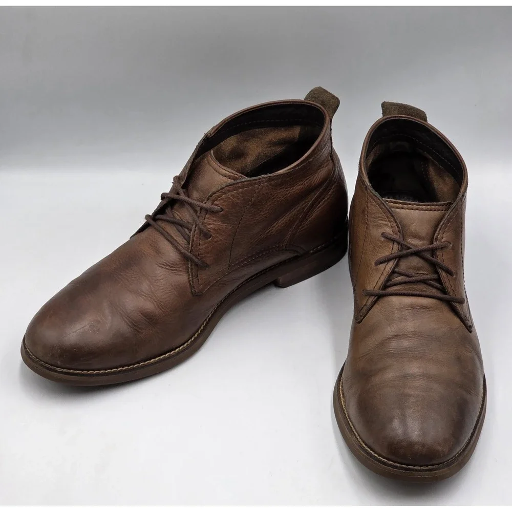 Cole Haan York Chukka Boots Mens 11.5M Brown Distressed Leather C11847